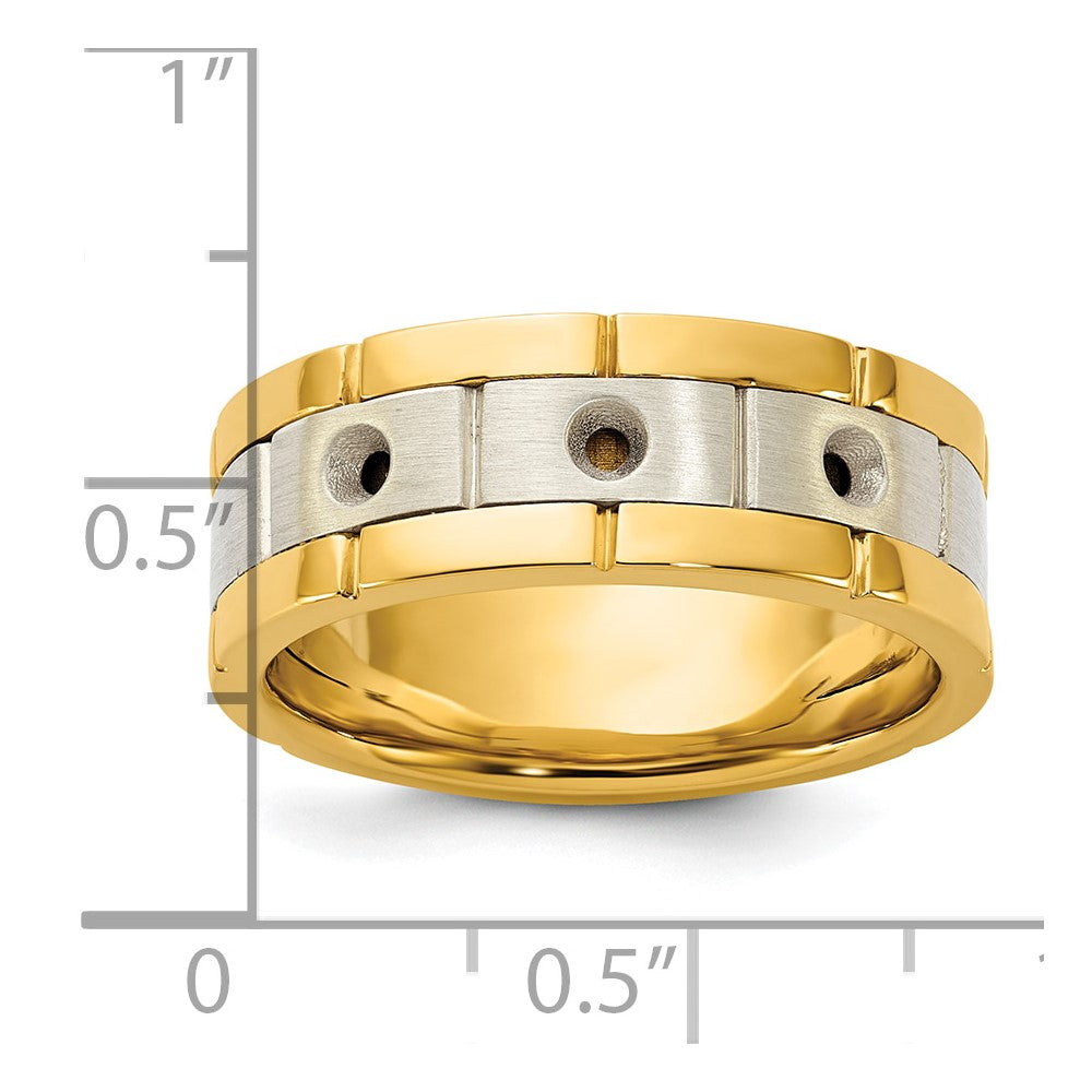 IBGoodman 14k Two-tone 3 Stone Prong Set Men's Ring Mounting