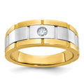 10ktt IBGoodman Men's Polished Satin & Grooved Ring Mounting