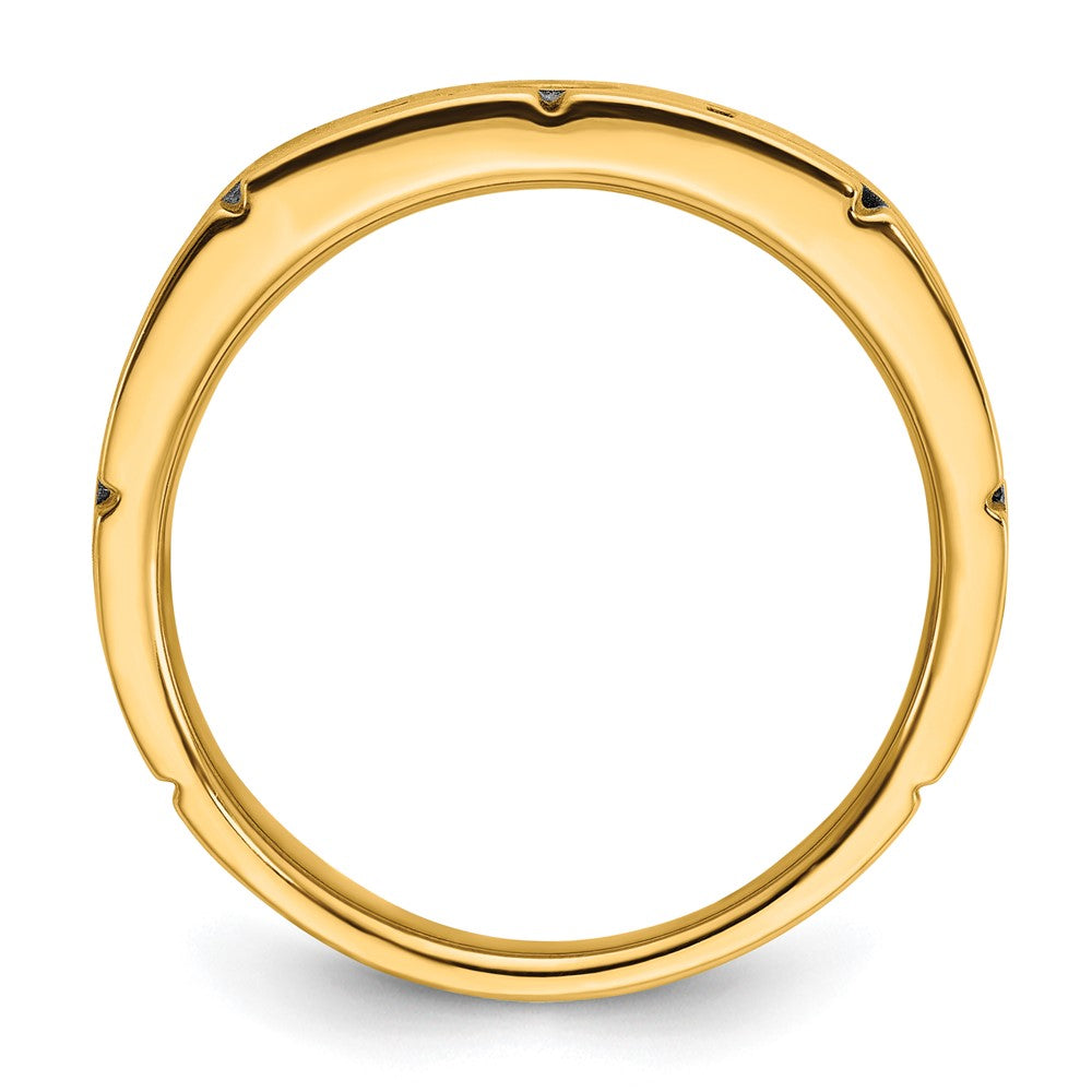 14ktt IBGoodman Men's Polished Satin & Grooved Ring Mounting