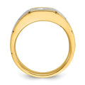 14k Two-tone IBGoodman Men's Polished and Satin Diamond Ring Mounting