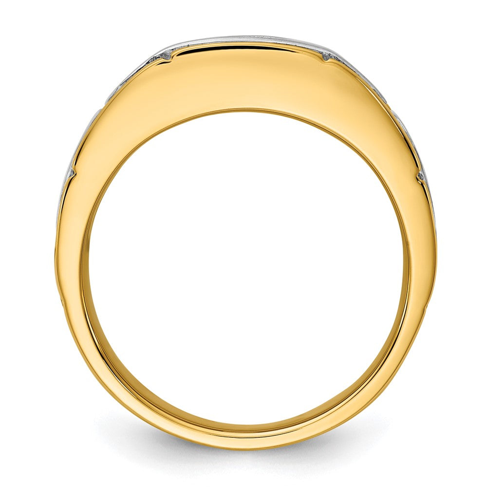 10ktt IBGoodman Men's Polished Satin and Grooved Ring Mounting