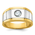 14ktt IBGoodman Men's Polish/Satin/Grooved AA Diamond Ring