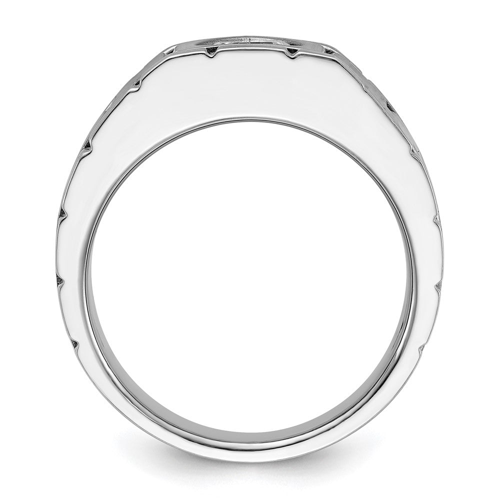 IBGoodman 14k White Gold Polished & Satin Men's Ring Mounting
