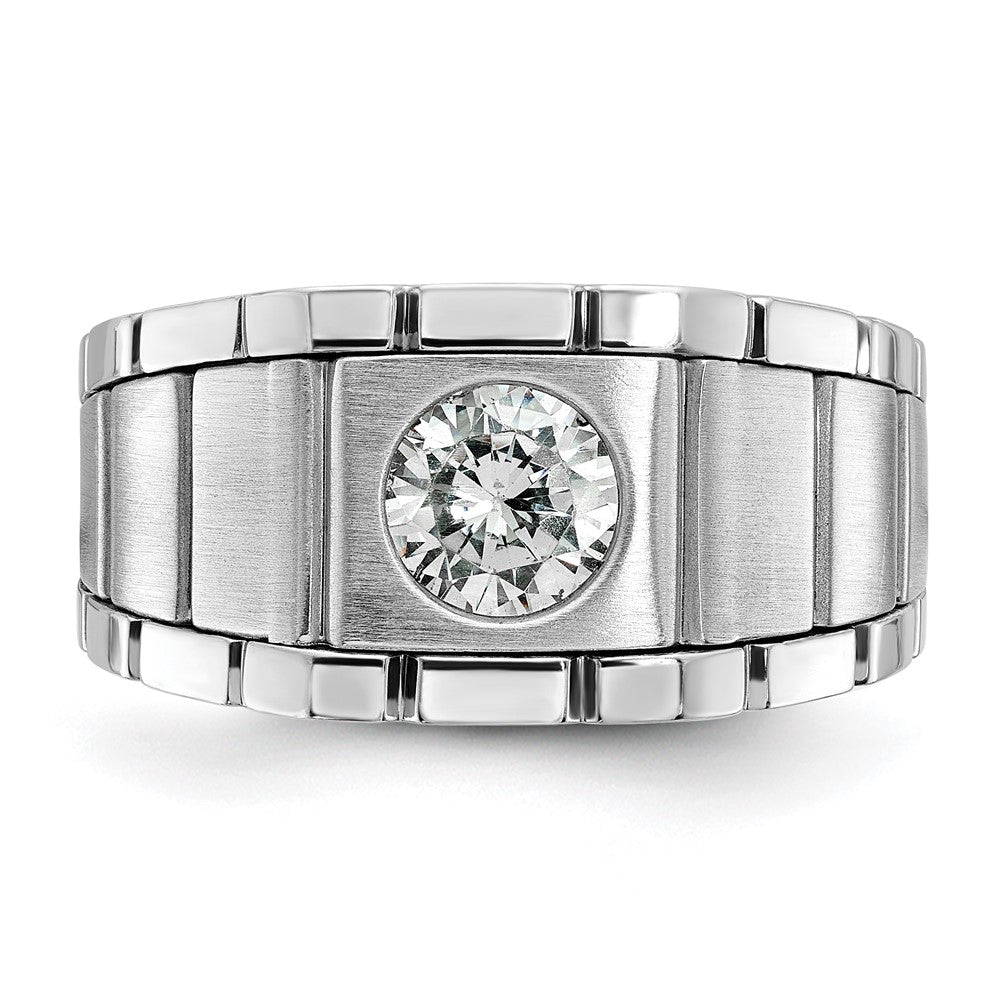IBGoodman 14k White Gold Polished & Satin Men's Ring Mounting