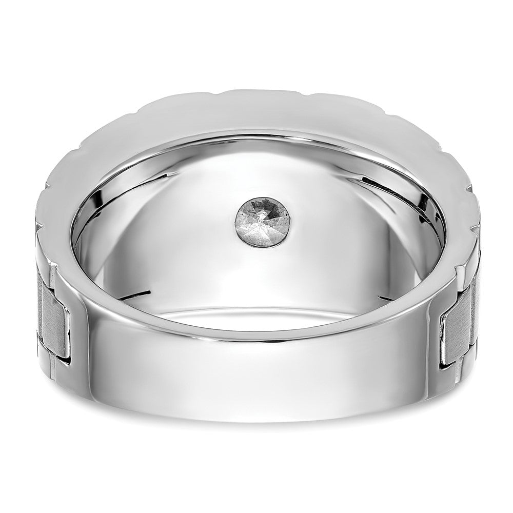 IBGoodman 14k White Gold Polished & Satin Men's Ring Mounting