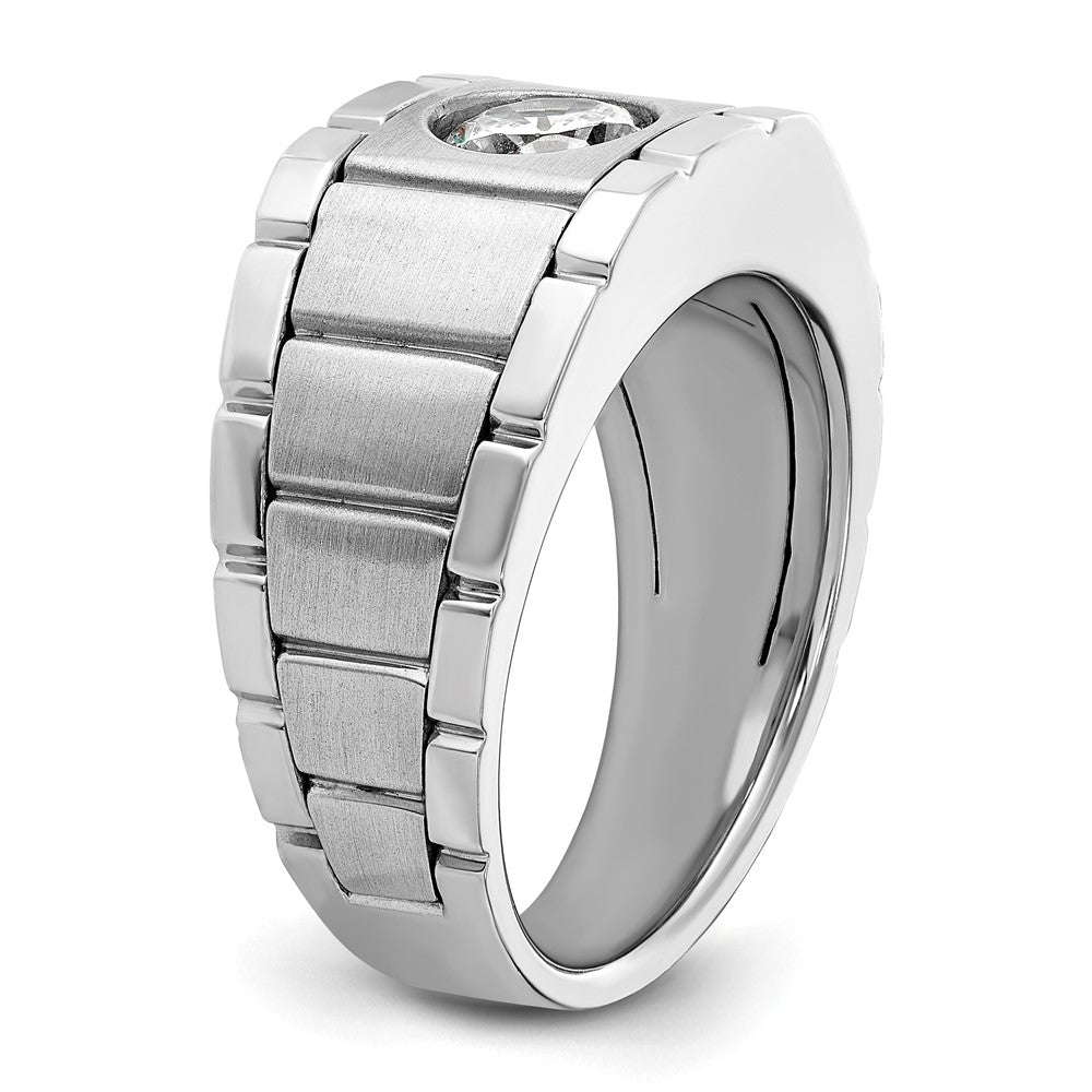 IBGoodman 14k White Gold Polished & Satin Men's Ring Mounting
