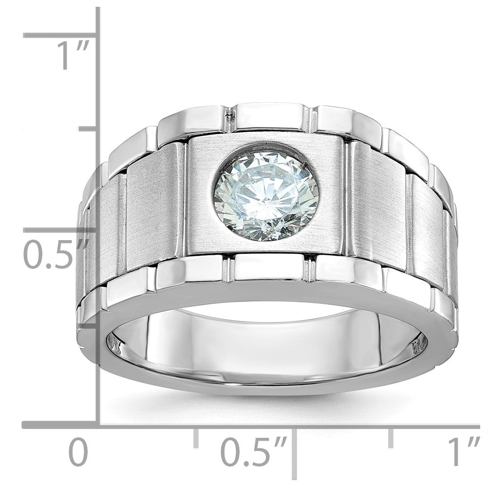 IBGoodman 14k White Gold Polished & Satin Men's Ring Mounting