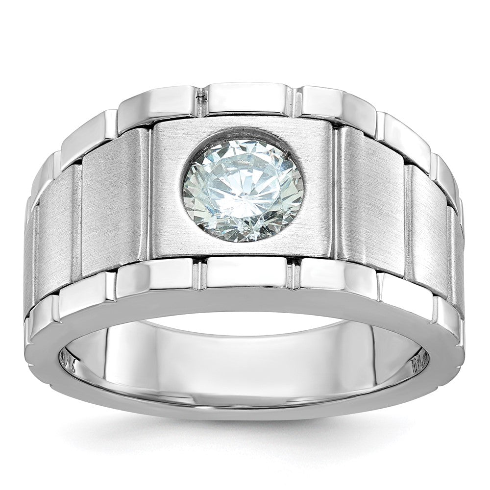 IBGoodman 14k White Gold Polished & Satin Men's Ring Mounting