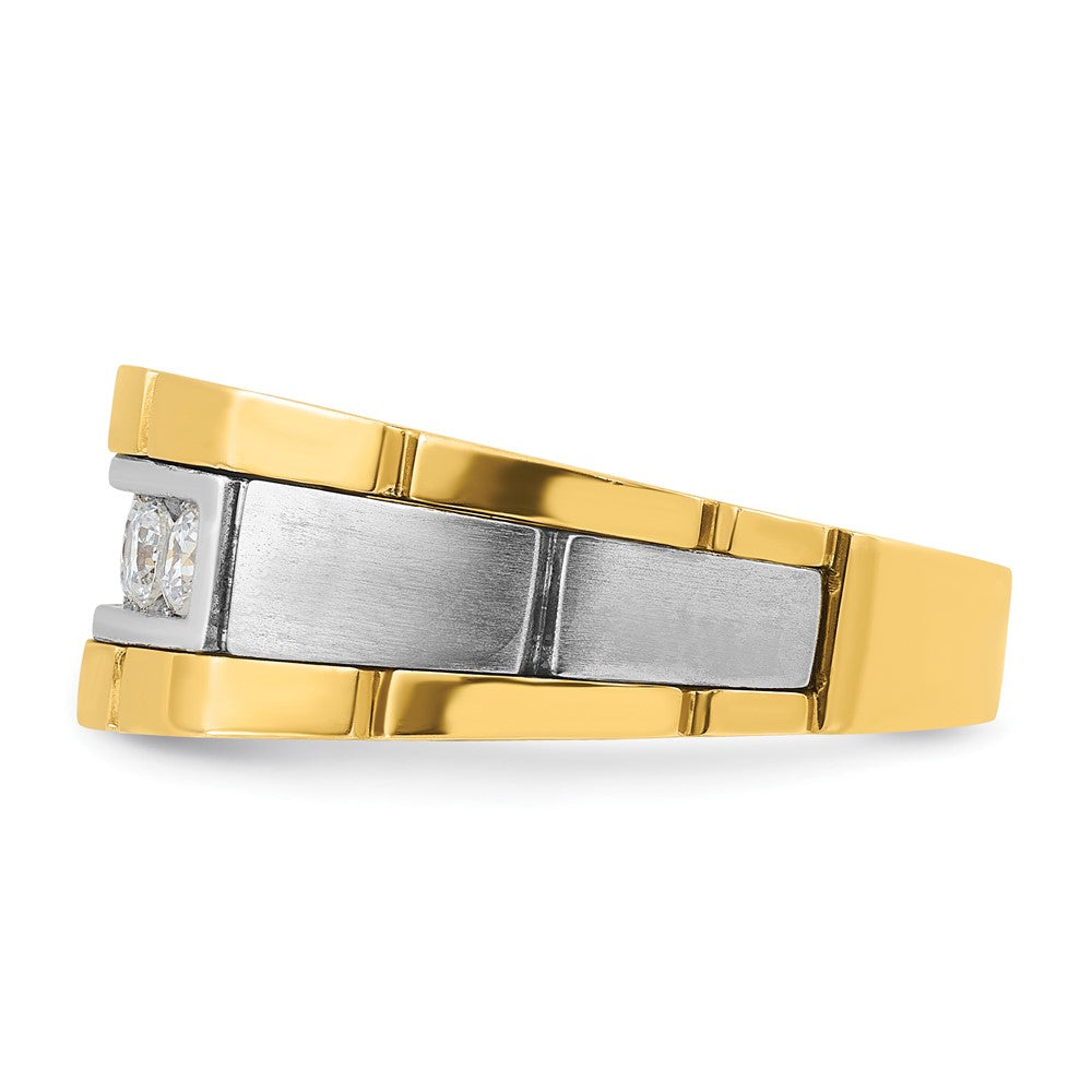 14ktt IBGoodman Men's Polished & Satin 5-Stone Diamond Ring