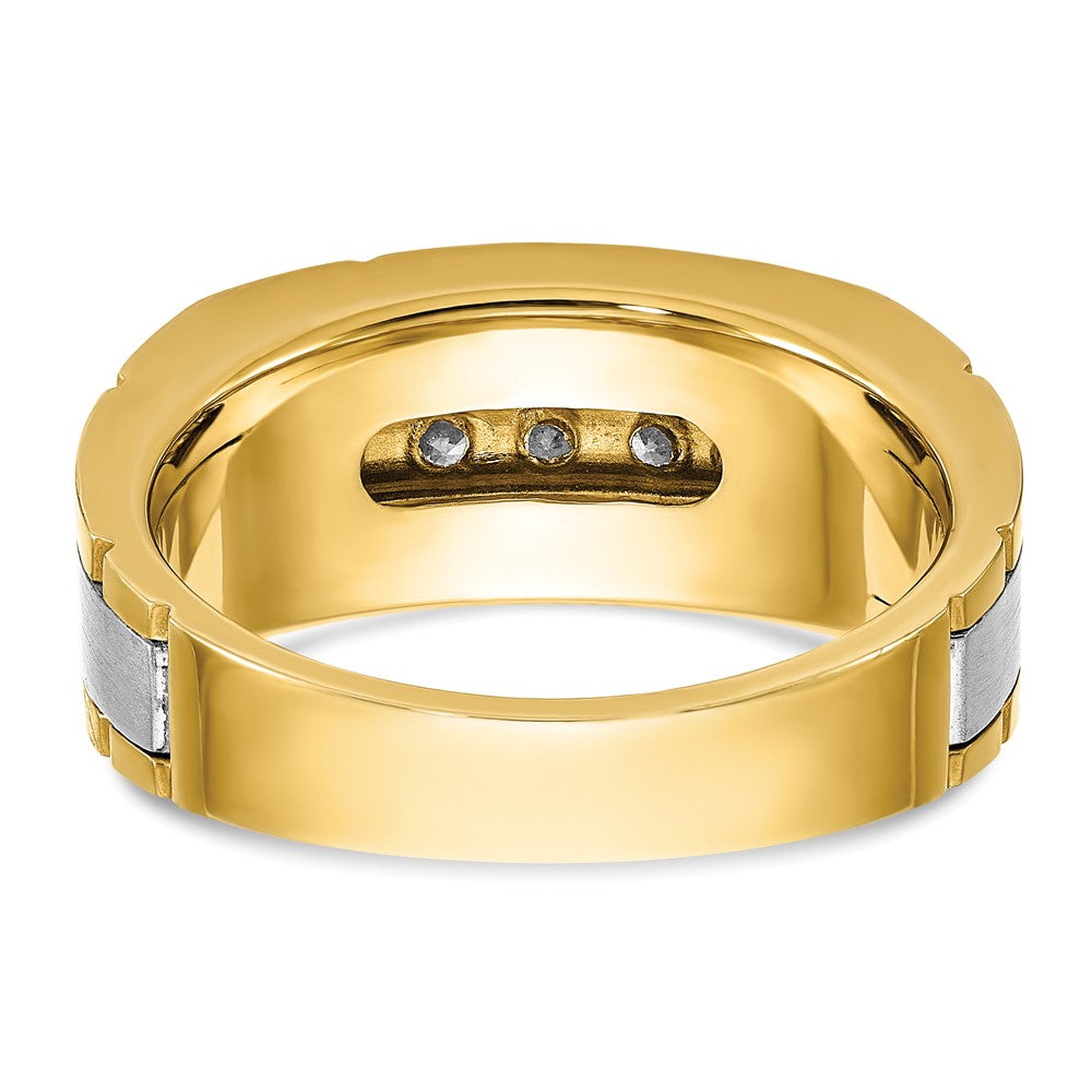 14ktt IBGoodman Men's Polished & Satin 5-Stone Diamond Ring
