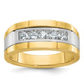 14ktt IBGoodman Men's Polished & Satin 5-Stone Diamond Ring