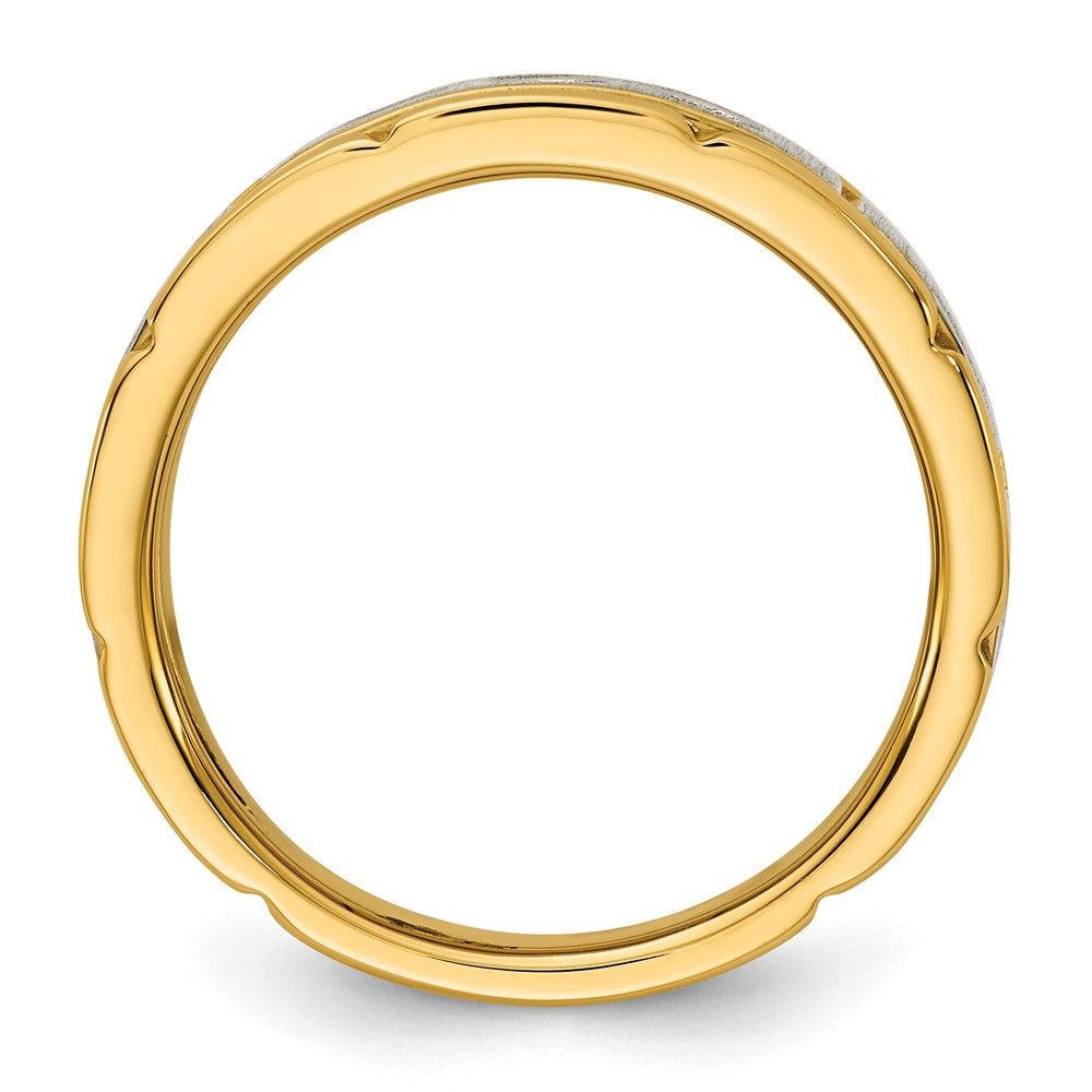 IBGoodman 14k Two-tone 3 Stone Prong Set Men's Ring Mounting
