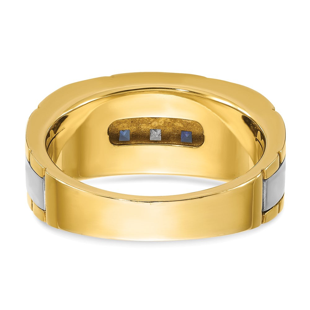 14k Two-tone IBGoodman Men's Polished and Grooved Ring Mounting