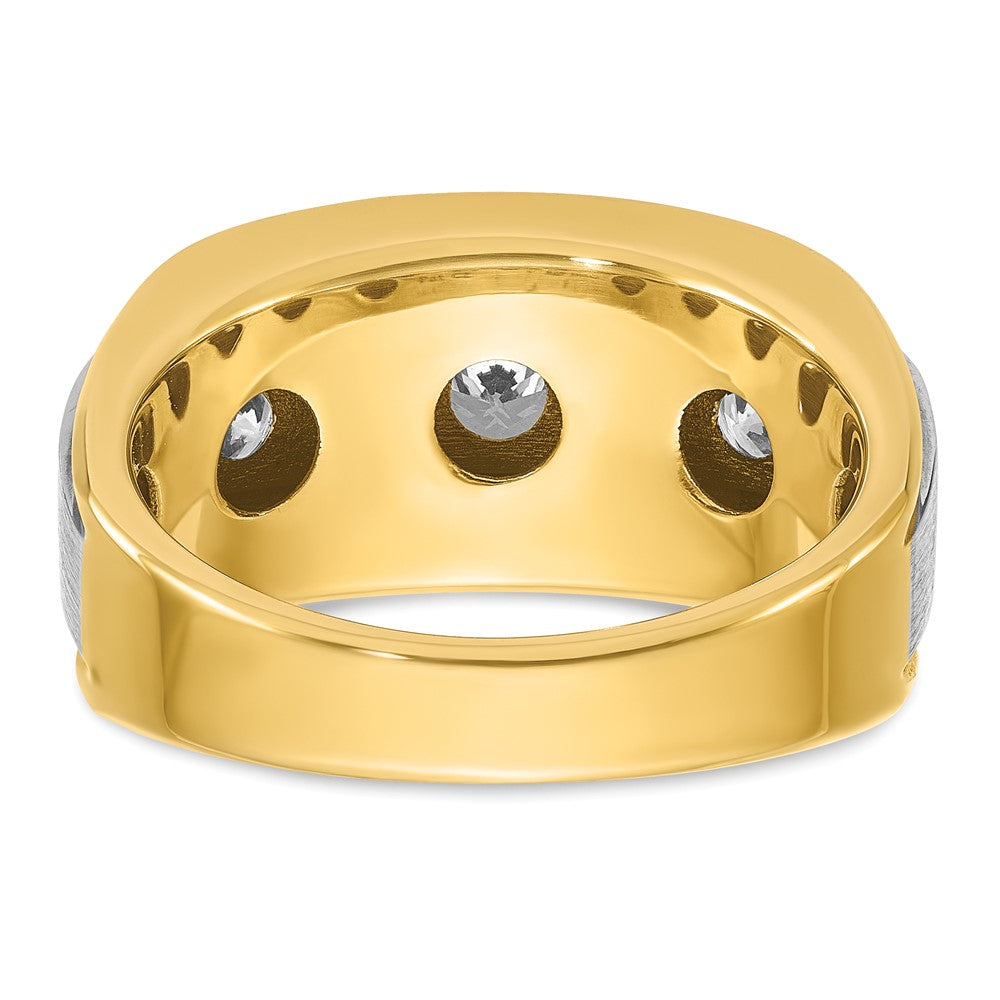 14k w/ White RH IBGoodman Men's Polished Satin 7-Stone Diamond Ring