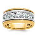 14ktt IBGoodman Men's Polish/Satin/Grooved 7-Stone Diamond Ring