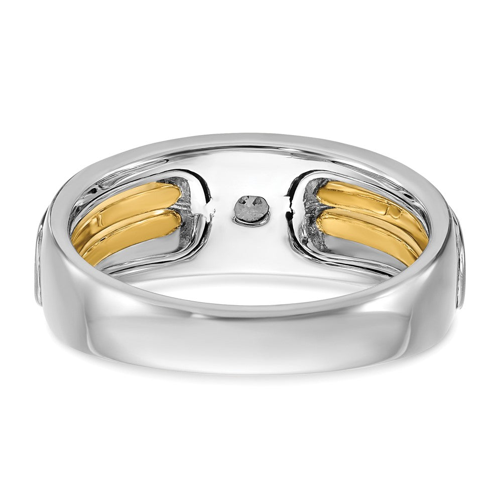 14k Two-tone IBGoodman Men's Polished and Cut-Out Ring Mounting