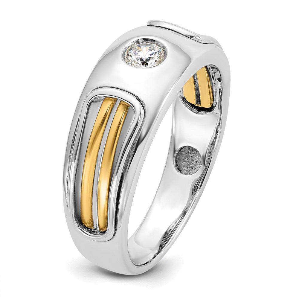 14k Two-tone IBGoodman Men's Polished and Cut-Out Ring Mounting