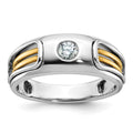 14k Two-tone IBGoodman Men's Polished and Cut-Out Diamond Ring