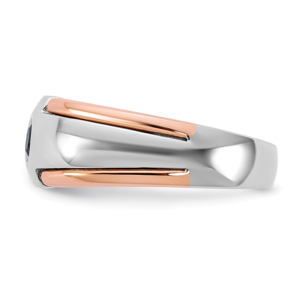 14k Two-tone White/Rose Gold IBGoodman Men's Diamond Ring Mounting