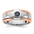 14k Two-tone White/Rose Gold IBGoodman Men's Black Diamond Complete Ring