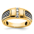 10k IBGoodman Men's w/Black Rhodium Diamond Complete Ring