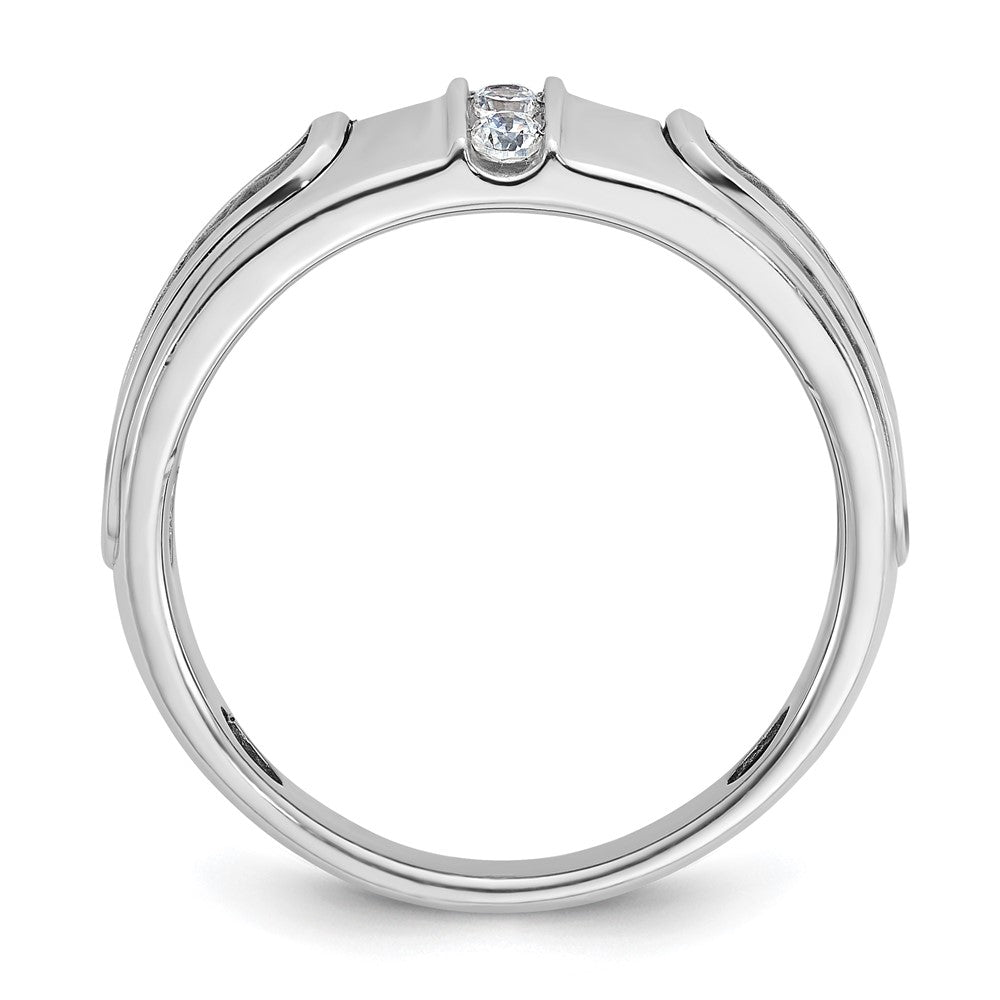14k White Gold IBGoodman Men's w/Black Rhodium Diamond Complete Ring