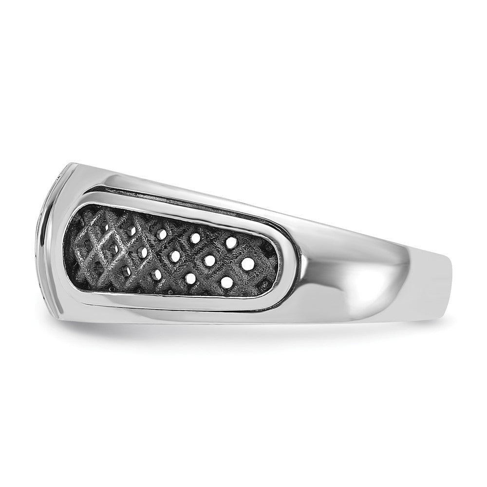 14k White Gold IBGoodman Men's w/Black Rhodium Diamond Complete Ring