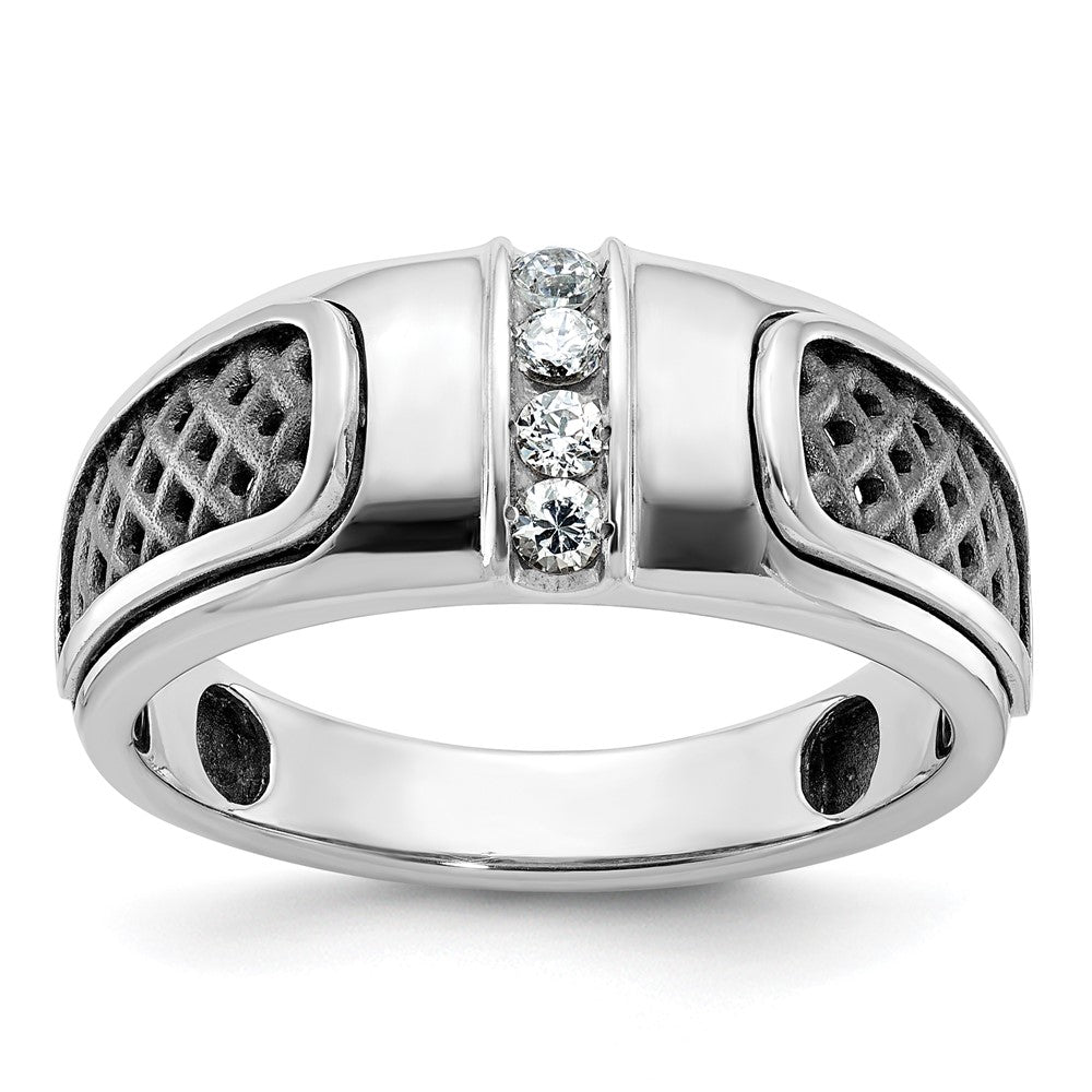 14k White Gold IBGoodman Men's Diamond Ring Mounting