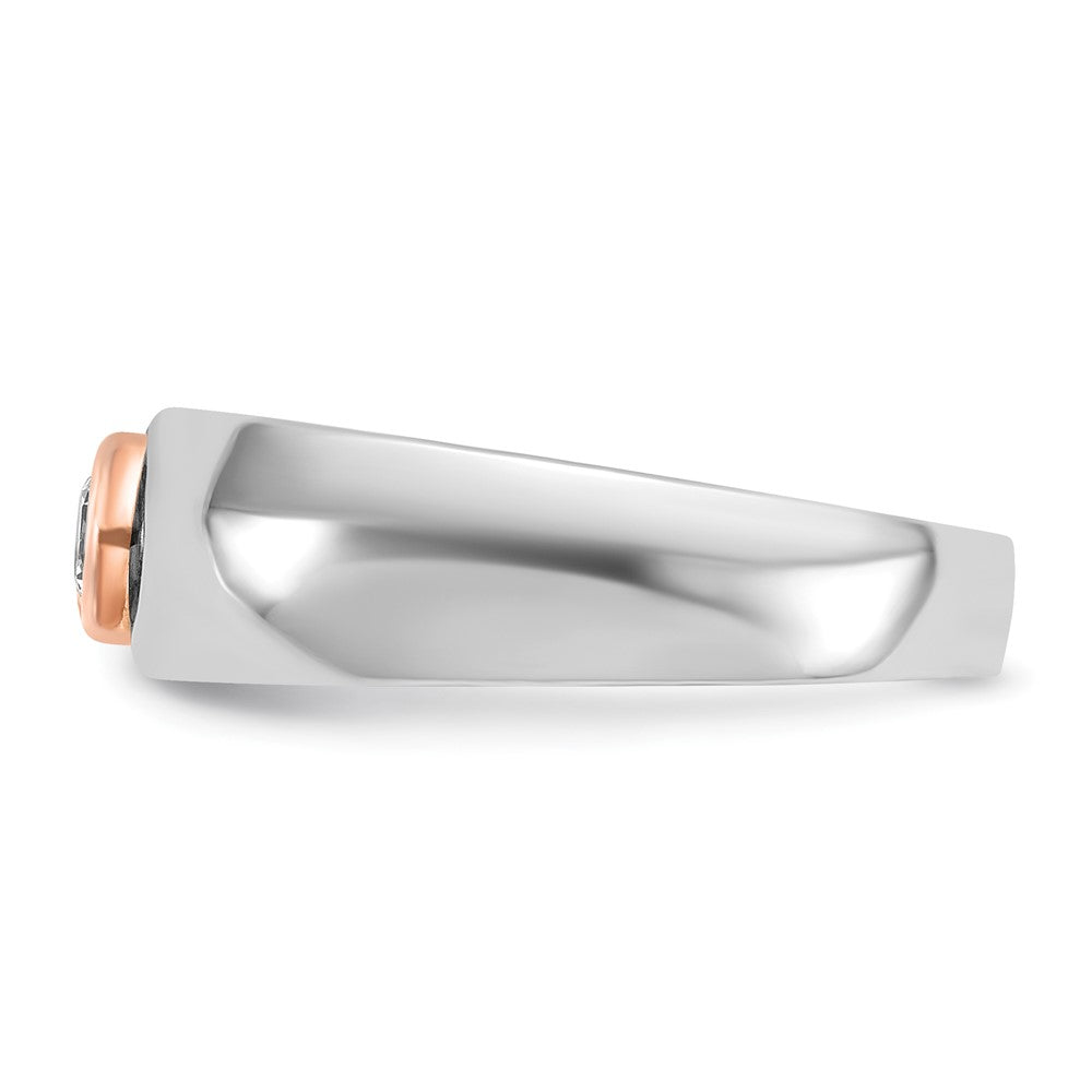 14k Two-tone White/Rose Gold IBGoodman Men's Diamond Complete Ring