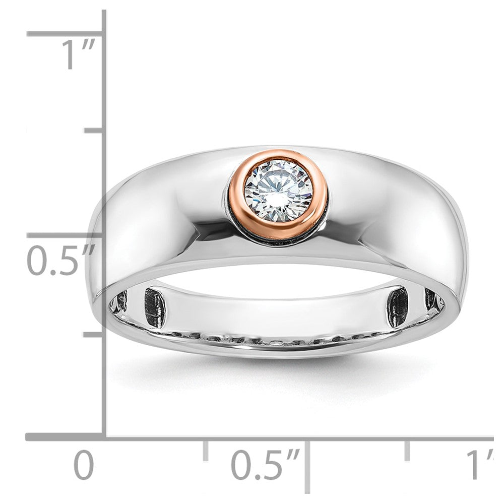 14k Two-tone White/Rose Gold IBGoodman Men's Diamond Complete Ring