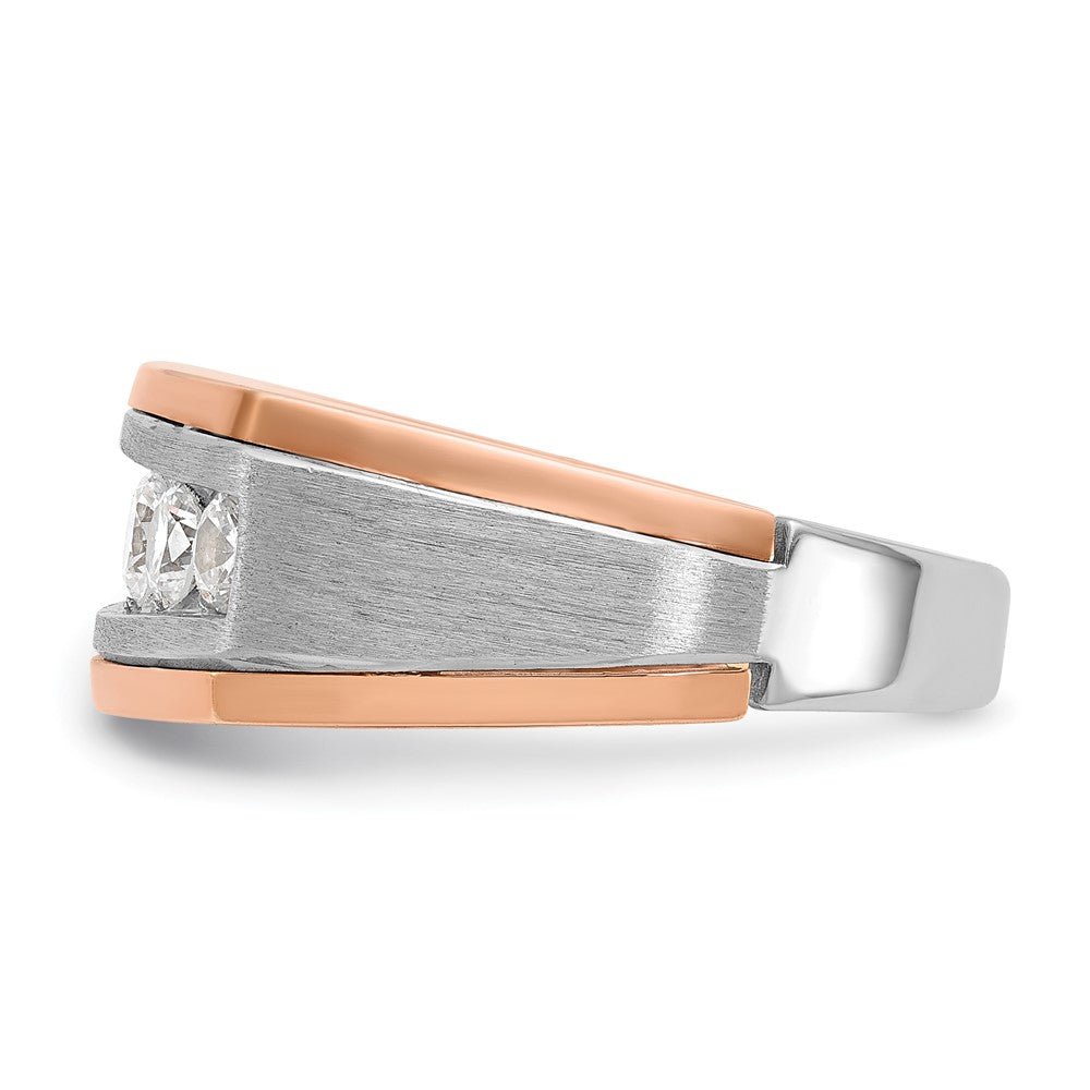 14k Two-tone IBGoodman Men's Polished & Satin 5-Stone Ring Mounting