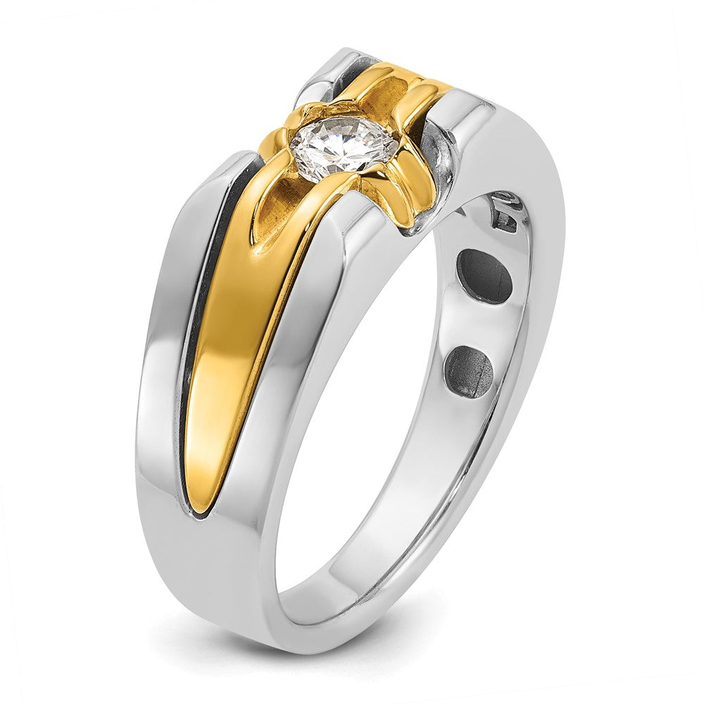 14k Two-tone IBGoodman Men's Diamond Complete Ring