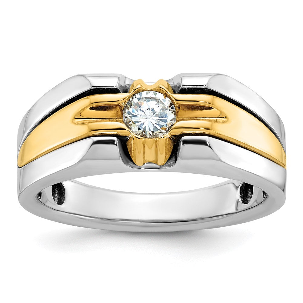 14k Two-tone IBGoodman Men's Diamond Complete Ring