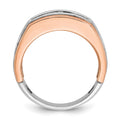 14k White/Rose Gold IBGoodman Men's Polished/Satin 5-Stone Ring Mtg