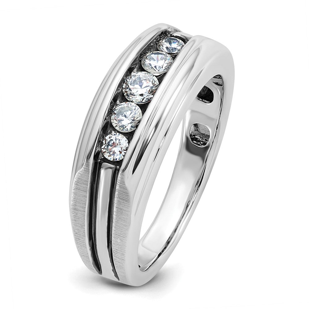 10kw IBGoodman Men's Polished Satin & Grooved 5-Stone Ring Mounting