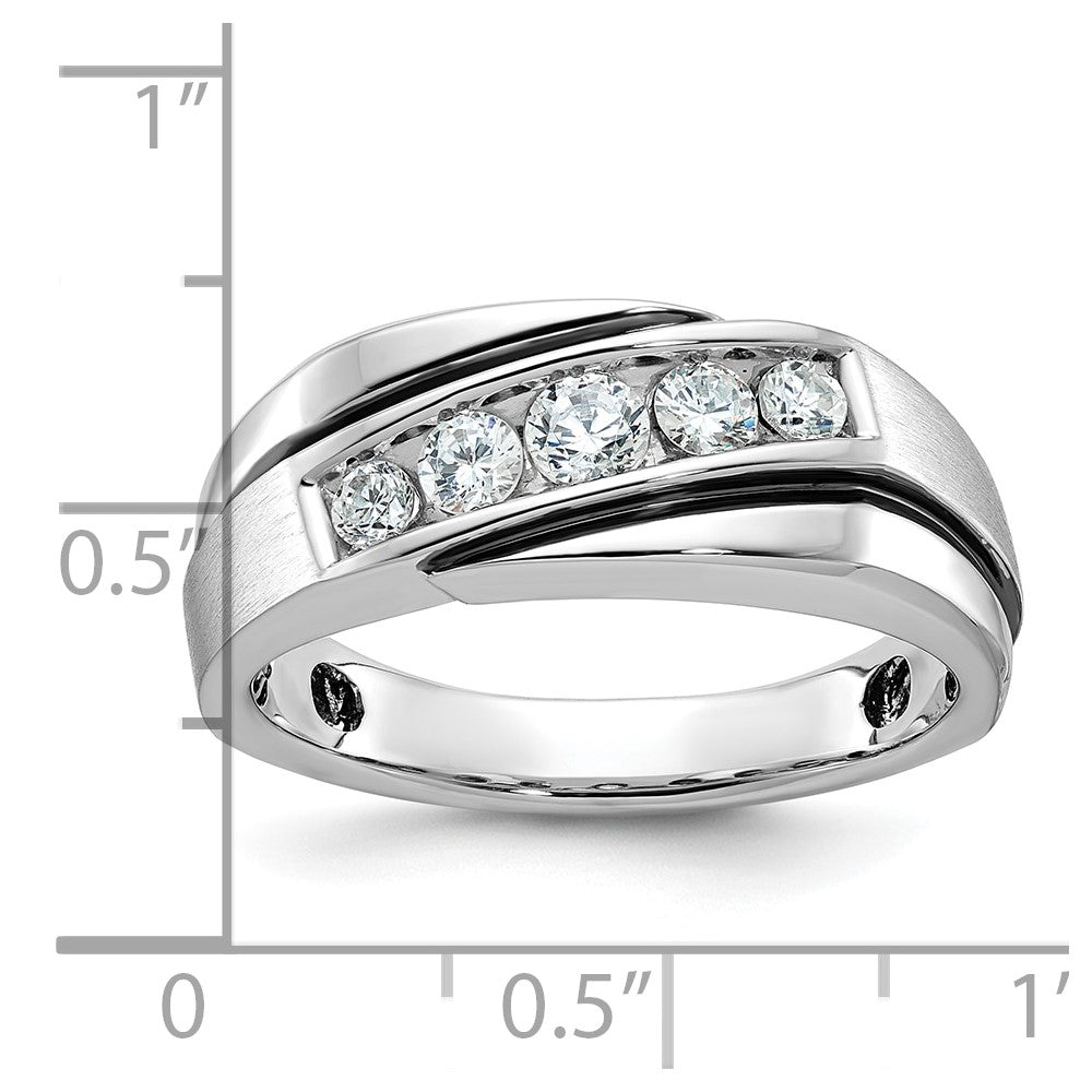 10kw w/ Black RH IBGoodman Men's Polish/Satin A Diamond Ring
