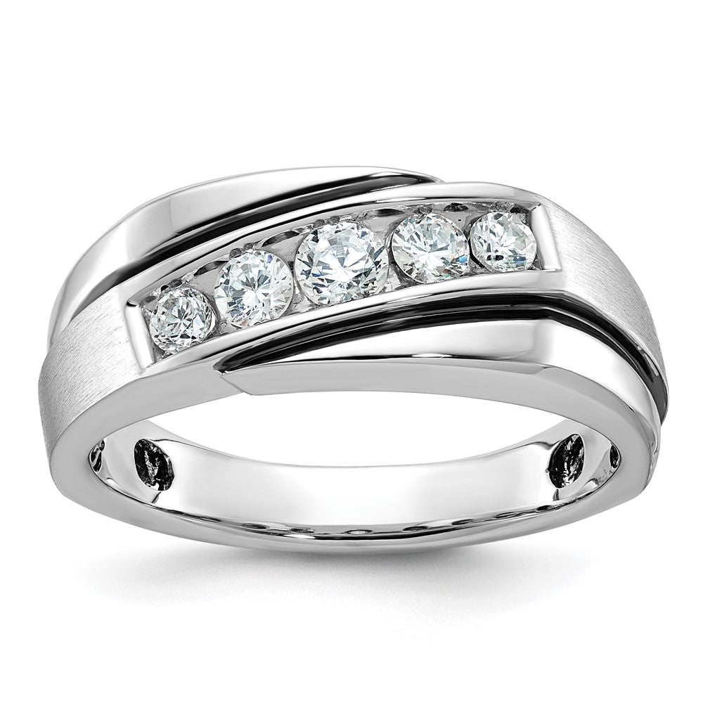 10kw w/ Black RH IBGoodman Men's Polish/Satin A Diamond Ring