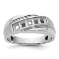 IBGoodman 14k White Gold Polished Satin/Grooved Men's Ring Mounting