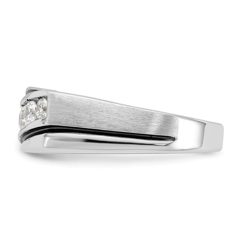 14kw w/ Black RH IBGoodman Men's Polish/Satin AA Diamond Ring