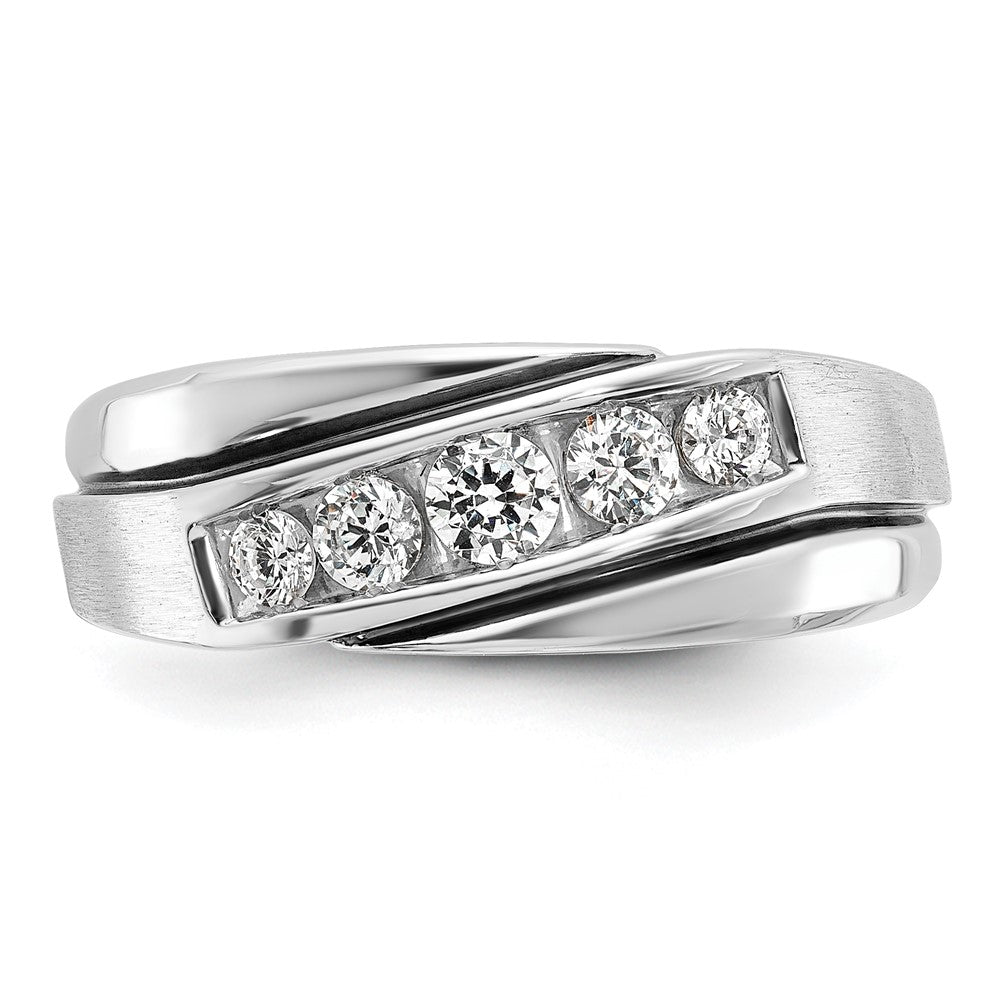 14kw w/ Black RH IBGoodman Men's Polish/Satin AA Diamond Ring