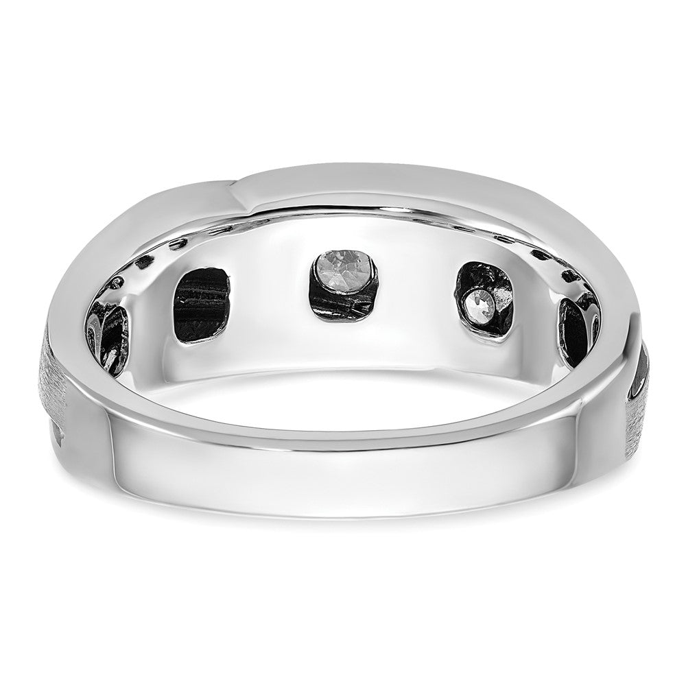 14kw w/ Black RH IBGoodman Men's Polish/Satin AA Diamond Ring