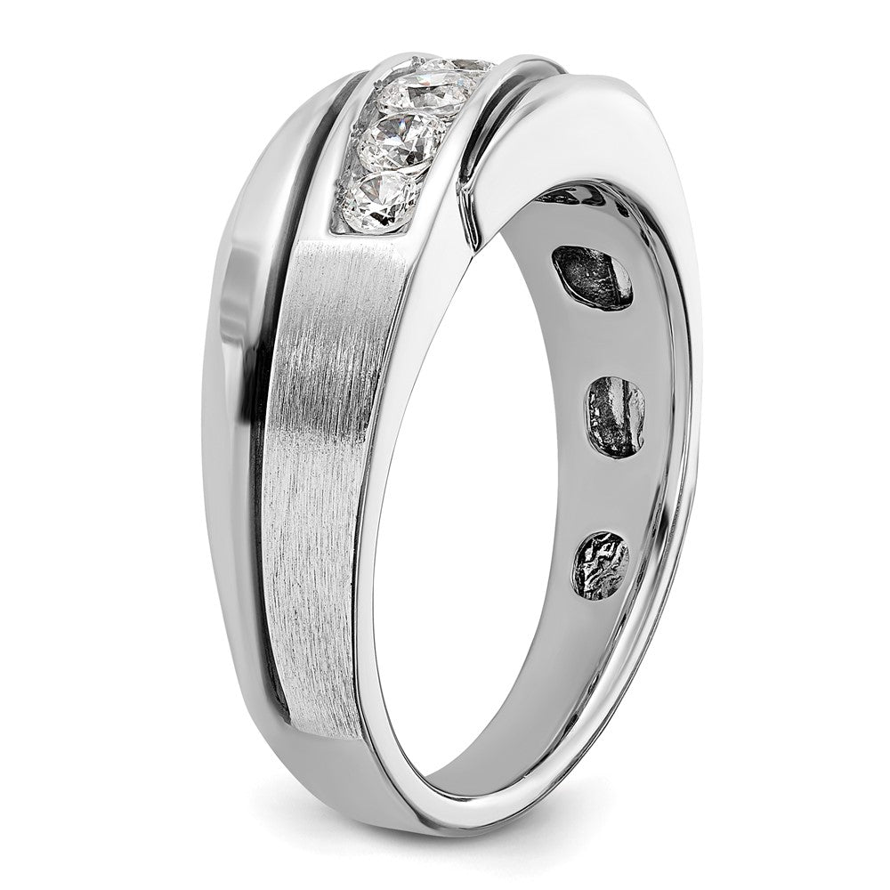 14kw w/ Black RH IBGoodman Men's Polish/Satin AA Diamond Ring