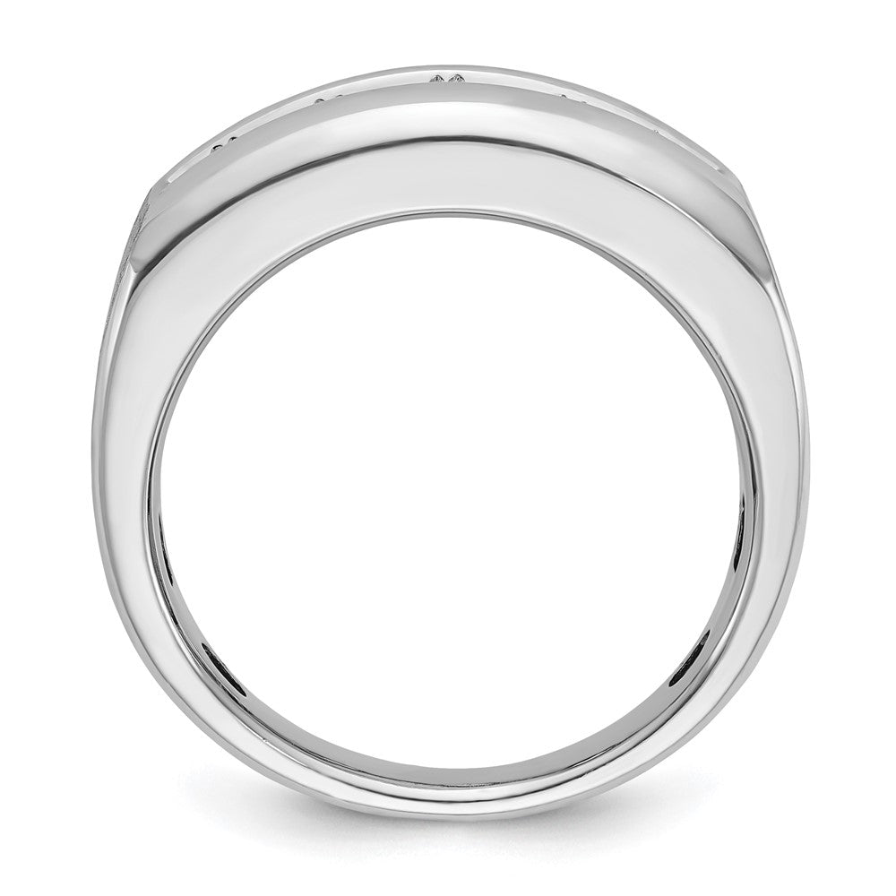 14k White Gold IBGoodman Men's Polished & Satin 5-Stone Ring Mounting
