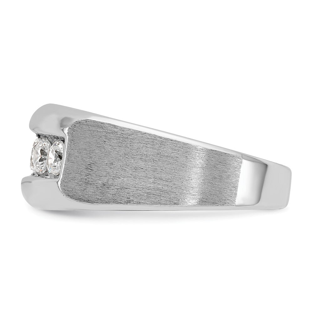 14k White Gold IBGoodman Men's Polished & Satin 5-Stone Ring Mounting