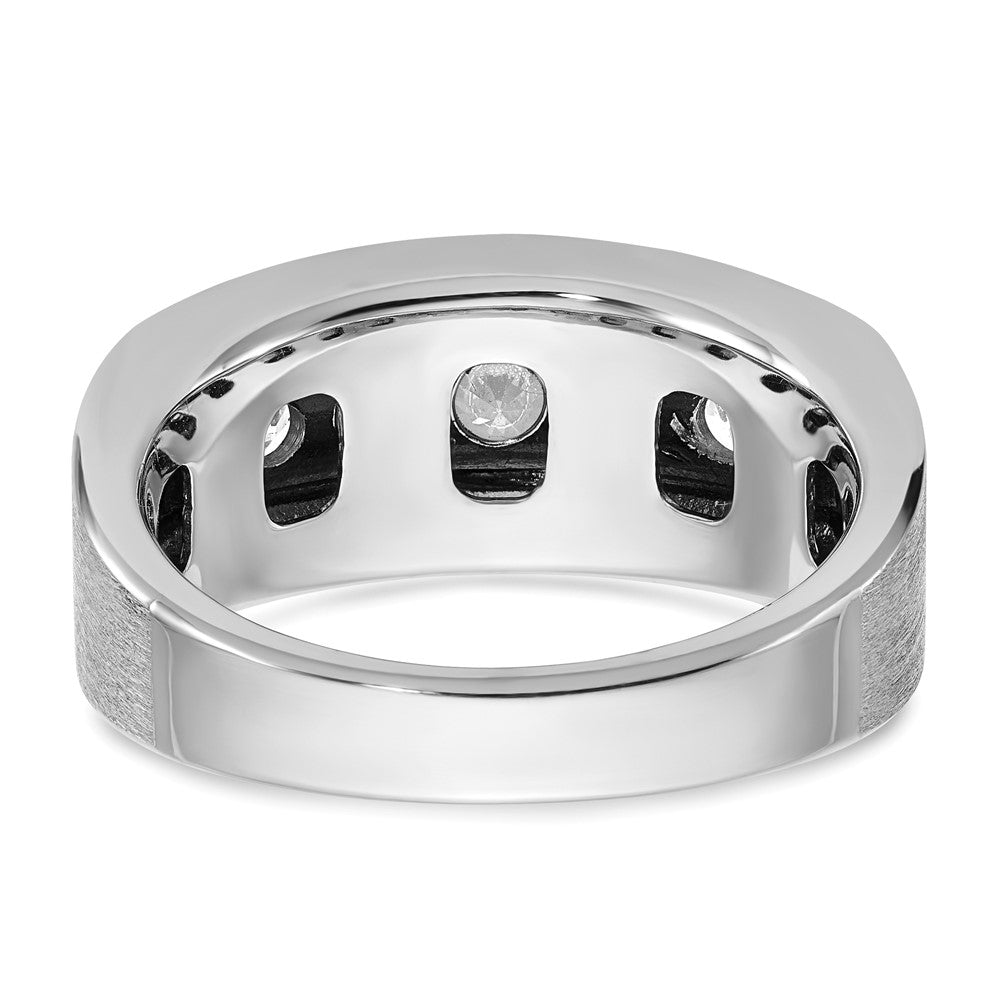14k White Gold IBGoodman Men's Polished & Satin 5-Stone Ring Mounting
