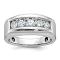 14k White Gold IBGoodman Men's Polished & Satin 5-Stone Ring Mounting