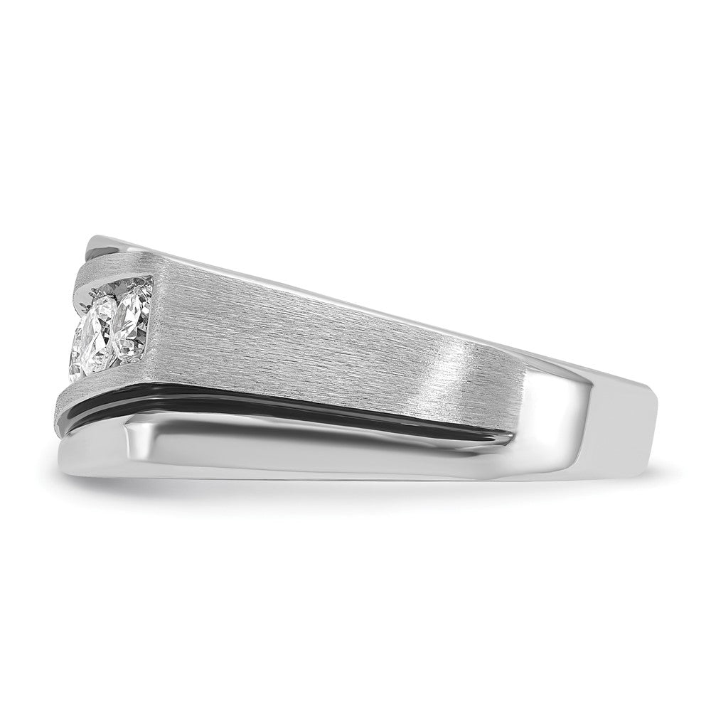 10kw w/ Black RH IBGoodman Men's Polish/Satin A Diamond Ring