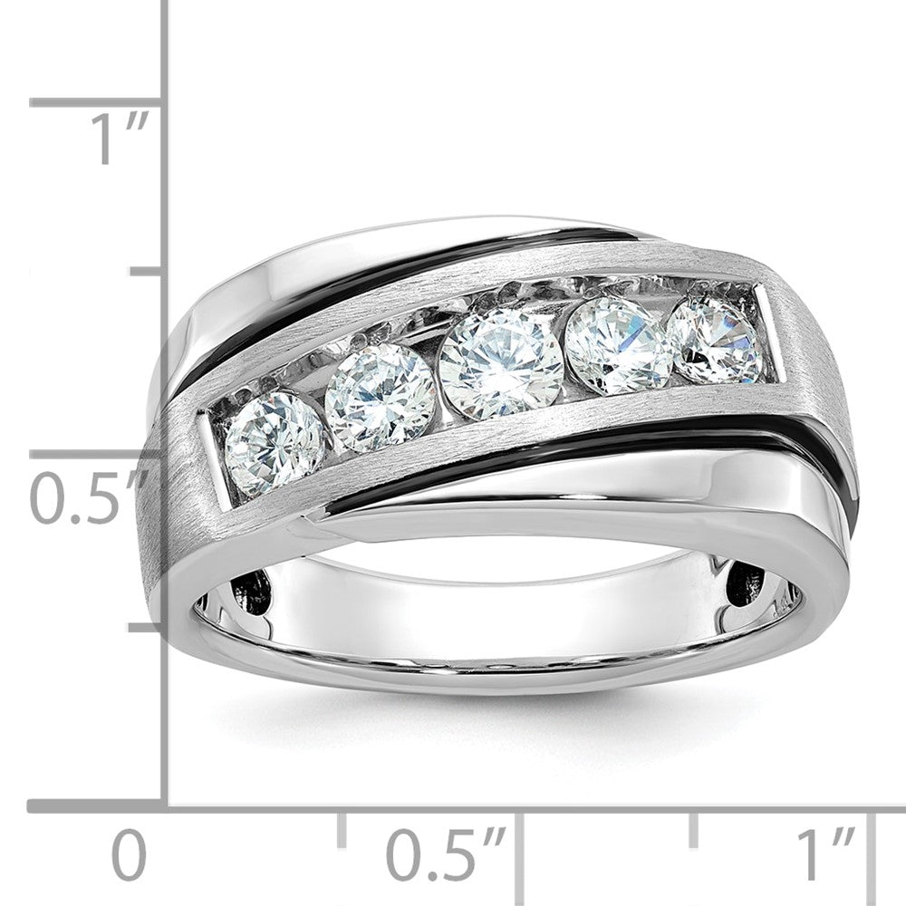 14kw w/ Black RH IBGoodman Men's Polish/Satin AA Diamond Ring