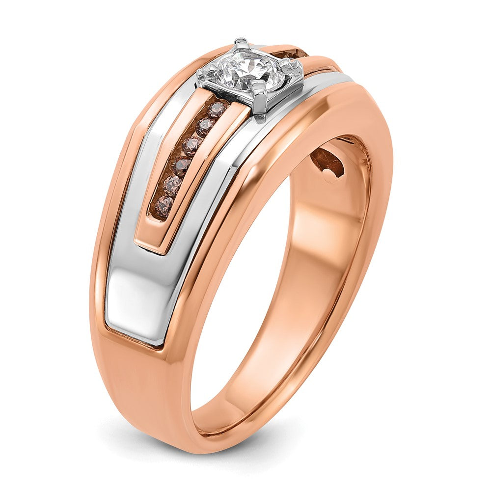 14k Two-tone White/Rose Gold IBGoodman Men's Diamond Ring Mounting