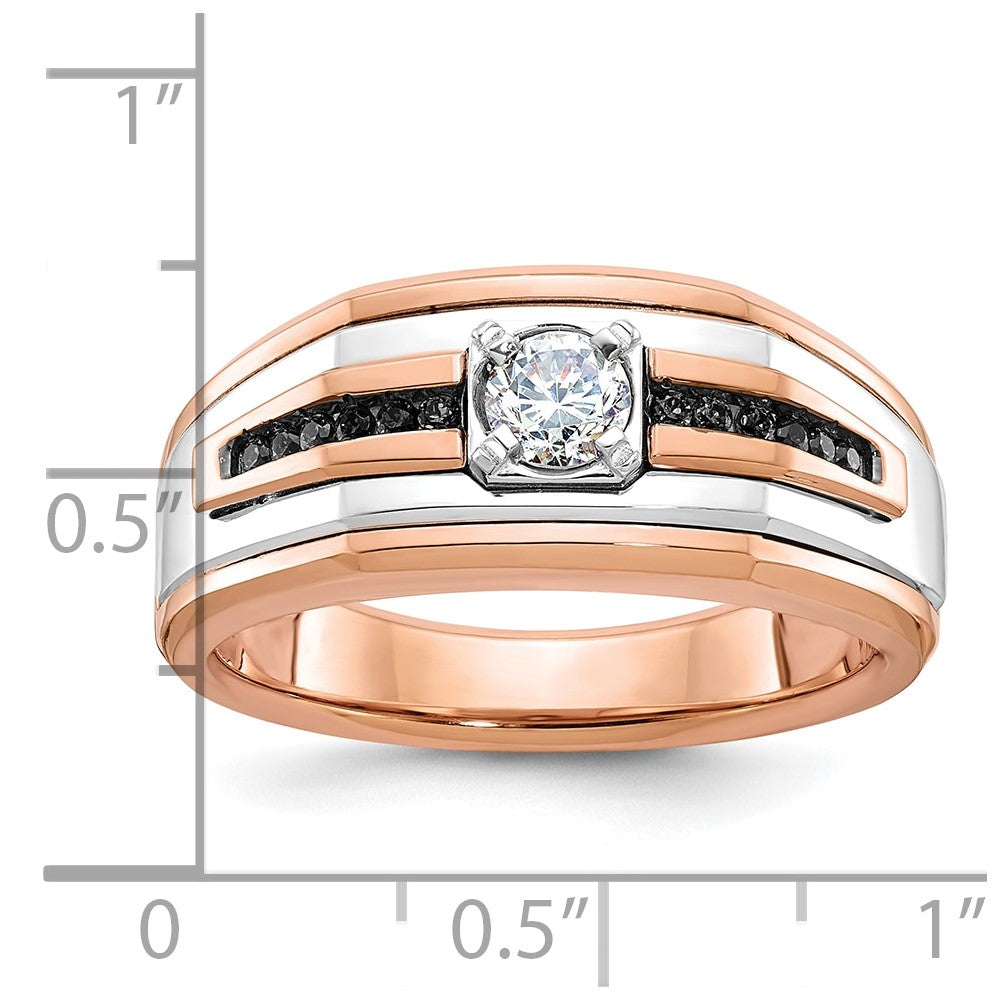 14k Two-tone White/Rose Gold IBGoodman Men's Diamond Ring Mounting
